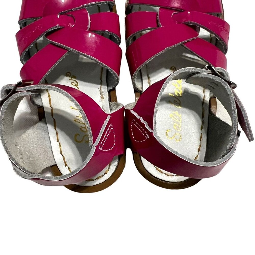 Salt Water Sz 6 Fuchsia Pink Patent Leather Sandals - Picture 5 of 8